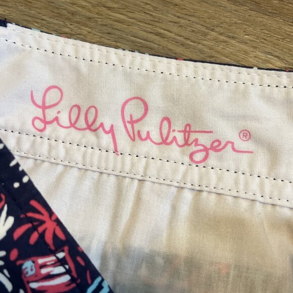 Lilly Pulitzer The Callahan Shorts SZ 8 Sparks Fly Glow in the Dark Patriotic - Picture 6 of 13